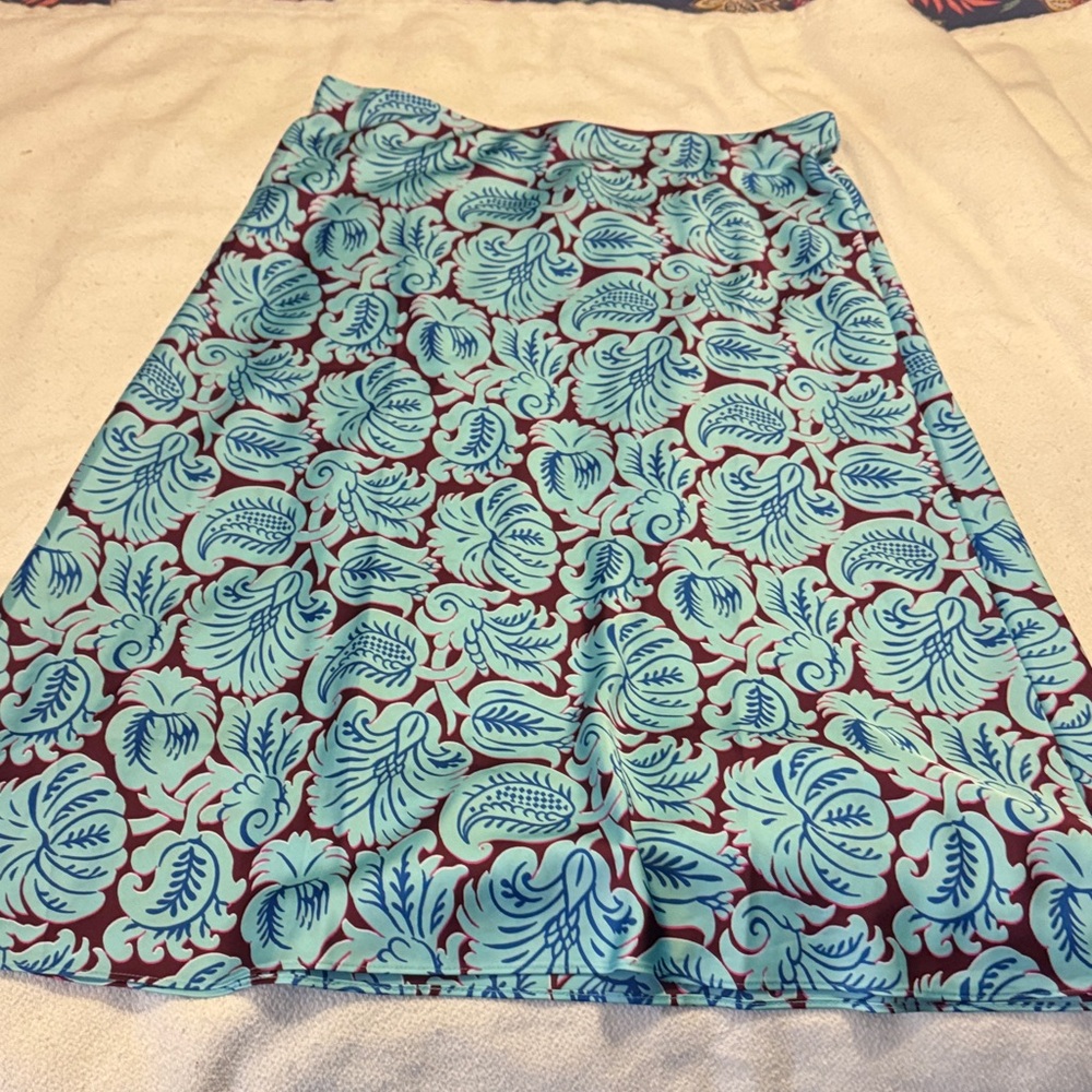 J. Crew Blue and Brown A-Line Skirt